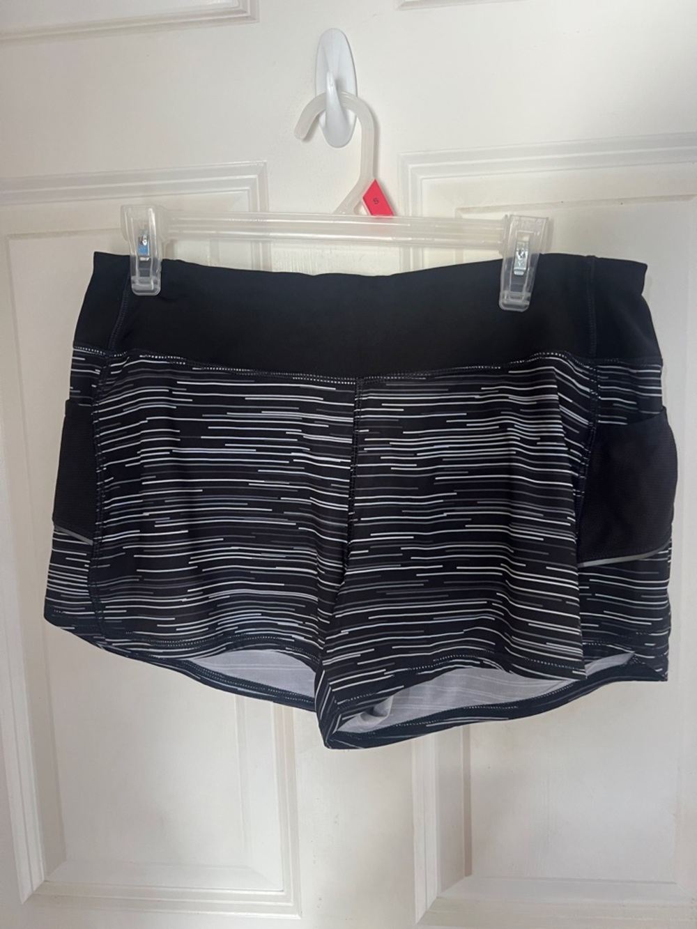 Women’s Black Striped Active Running Shorts Athletica size medium